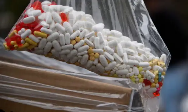 A bag of random pills, possibly fentanyl