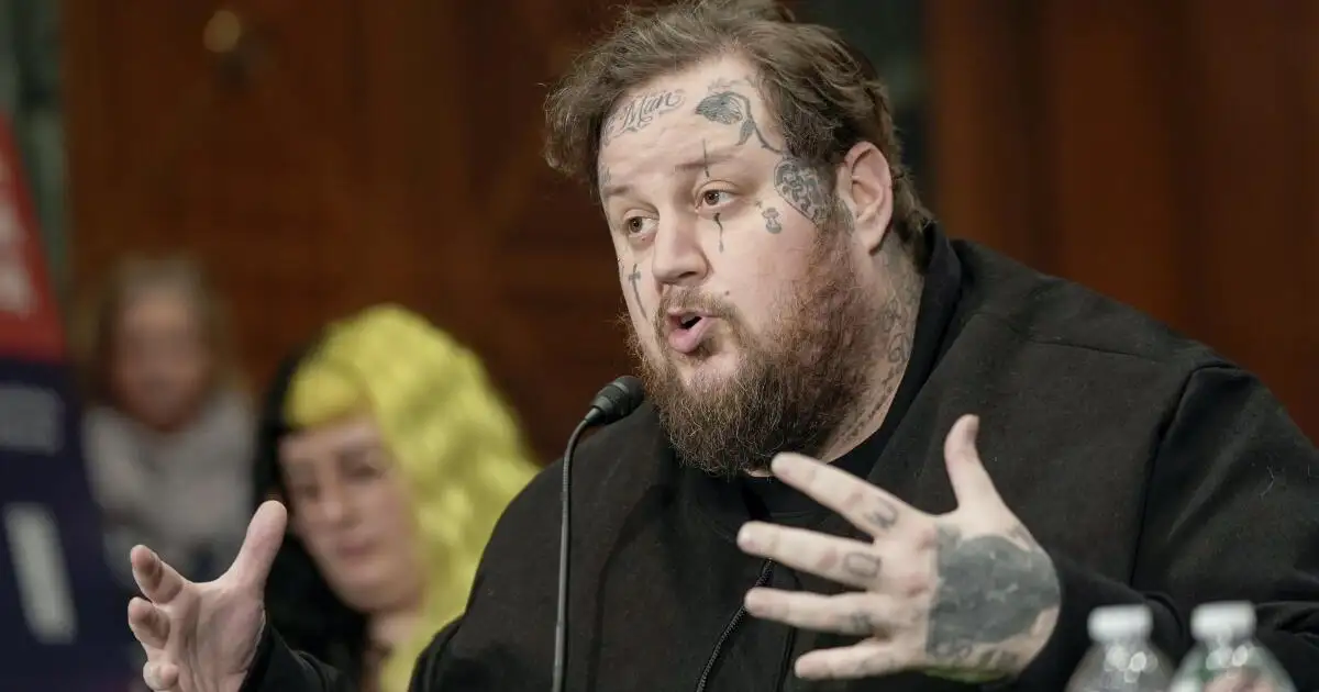 Singer Jelly Roll speaks at the Senate hearing on a fentanyl bill