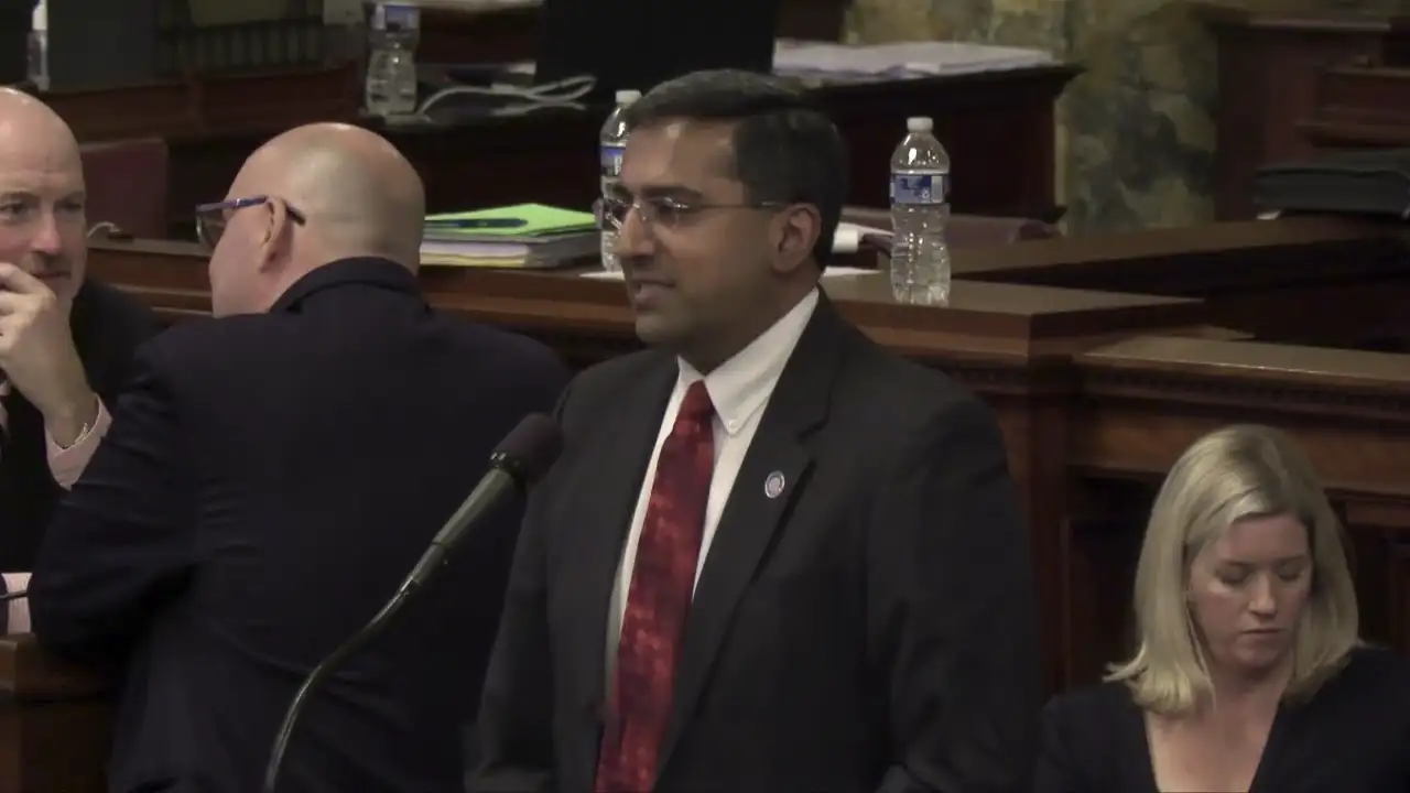 State Rep. Arvind Venkat speaking during his HB 1783 bill proposal